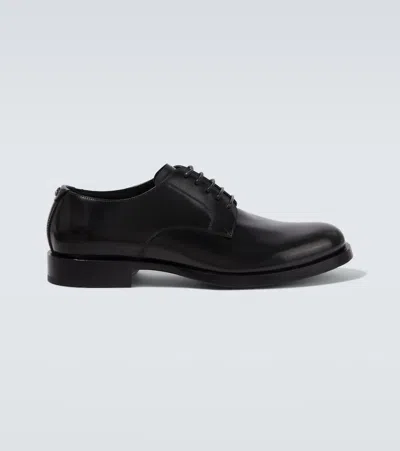 Dolce & Gabbana Lace-up Leather Derby Shoes In Black