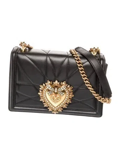 Pre-owned Dolce & Gabbana Leather Devotion In Black