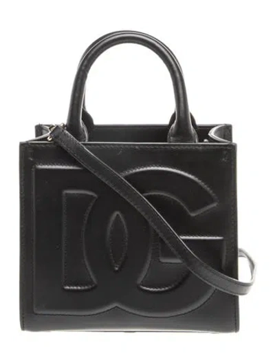 Pre-owned Dolce & Gabbana Leather Dg Daily Shopper Mini In Black