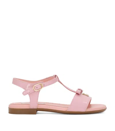 DOLCE & GABBANA LEATHER DG LOGO SANDALS