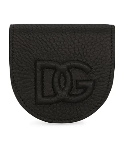 Dolce & Gabbana Leather Dg Millennials Coin Pouch In Black