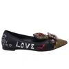 Dolce & Gabbana Black Leather Di Calfskin Pump In Multi