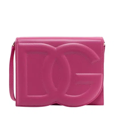 DOLCE & GABBANA DOLCE  GABBANA LOGO EMBOSSED FOLDOVER TOP CROSSBODY BAG