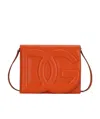 Dolce & Gabbana Leather Embossed-logo Crossbody In Red
