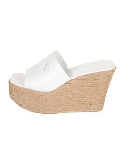 Pre-owned Dolce & Gabbana Leather Espadrilles In Neutrals