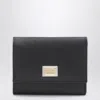 Dolce & Gabbana Leather Flap French Wallet In Black