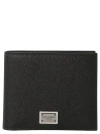 Dolce & Gabbana Black Textured Calf Leather Bi-fold Wallet