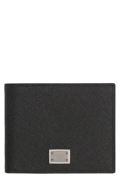 Dolce & Gabbana Leather Bifold Wallet Wallets Black