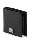 Dolce & Gabbana Black Textured Calf Leather Bi-fold Wallet In Black