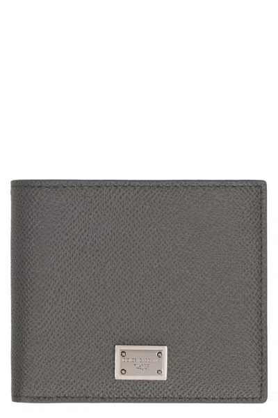 DOLCE & GABBANA DOLCE & GABBANA LEATHER FLAP-OVER WALLET