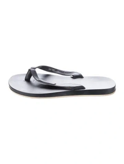 Pre-owned Dolce & Gabbana Leather Flip Flops In Blue