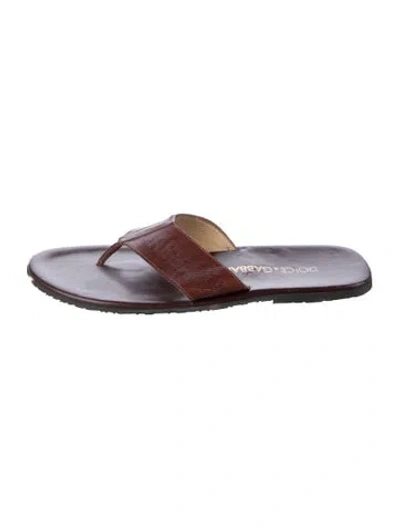 Pre-owned Dolce & Gabbana Leather Flip Flops In Purple