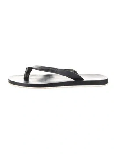 Pre-owned Dolce & Gabbana Leather Flip Flops In Silver