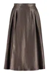 DOLCE & GABBANA DOLCE & GABBANA LEATHER FULL SKIRT