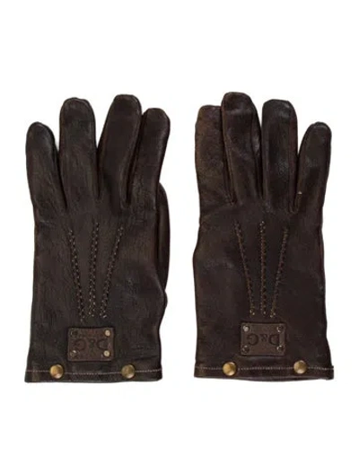 Pre-owned Dolce & Gabbana Leather Gloves In Brown