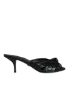 Dolce & Gabbana Black Exotic Leather Heels Slides Shoes In Black
