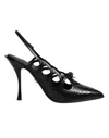 Dolce & Gabbana Leather High Heels Slingback Shoes In Black