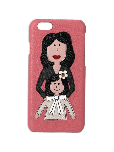 Pre-owned Dolce & Gabbana Leather Iphone 6 Case In Pink