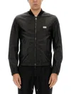 Dolce & Gabbana Black Jacket With Metal Logo Patch On The Chest In Black