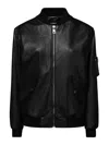Dolce & Gabbana Zip Front Jacket With Ribbed Cuffs In Black