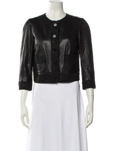 Pre-owned Dolce & Gabbana Leather Jacket In Black