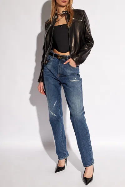 Dolce & Gabbana Leather Jacket In Black