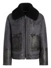 Dolce & Gabbana Leather Jacket In Gray