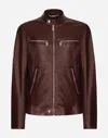 Dolce & Gabbana Leather Jacket In Multicolor