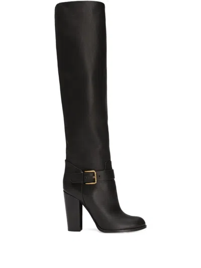 Dolce & Gabbana Leather Knee-high Boots In Black