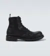 Dolce & Gabbana Black Lace-up Leather Ankle Boot In Black