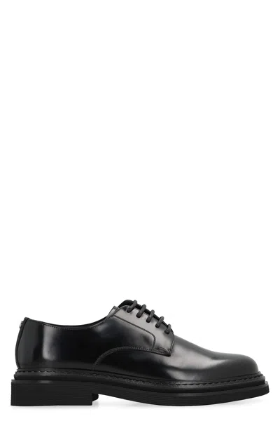 Dolce & Gabbana Leather Lace-up Derby Shoes In Black