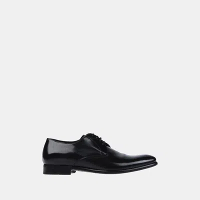 Pre-owned Dolce & Gabbana Leather Lace Up Derby Size 39 In Black