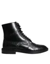 Dolce & Gabbana Black Leather Lace Up Mid Calf Boots Shoes In Black