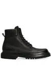 Dolce & Gabbana Leather Boots With Lace-up Design In Black