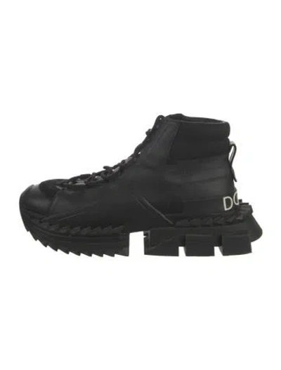 Pre-owned Dolce & Gabbana Leather Lace-up Boots In Black