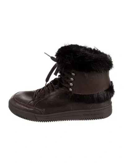 Pre-owned Dolce & Gabbana Leather Lace-up Boots In Brown
