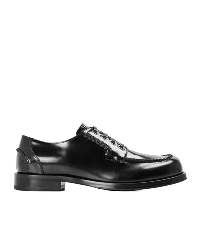 Dolce & Gabbana Leather Laceup Derby Shoe In Black