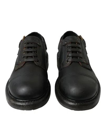 Dolce & Gabbana Leather Lace-up Oxford In Black