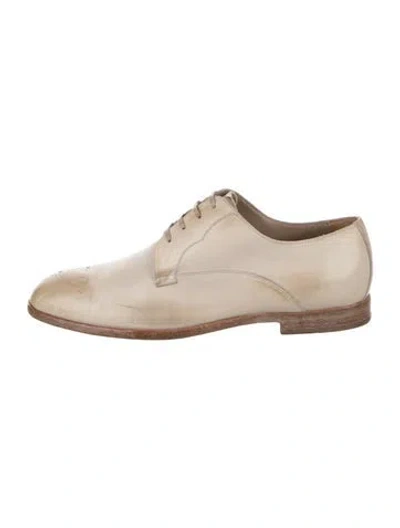 Pre-owned Dolce & Gabbana Leather Lasercut Accents Brogues In Neutrals