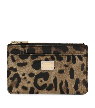 Dolce & Gabbana Portemonnaie Mit Leoparden-print In Brown