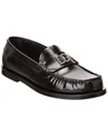 Dolce & Gabbana Almond Toe Leather Block Heel Loafers In Black
