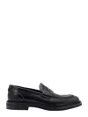 DOLCE & GABBANA LEATHER LOAFER WITH METAL MONOGRAM