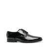 Dolce & Gabbana Black Leather Raffaello Lace-up Shoes In Black