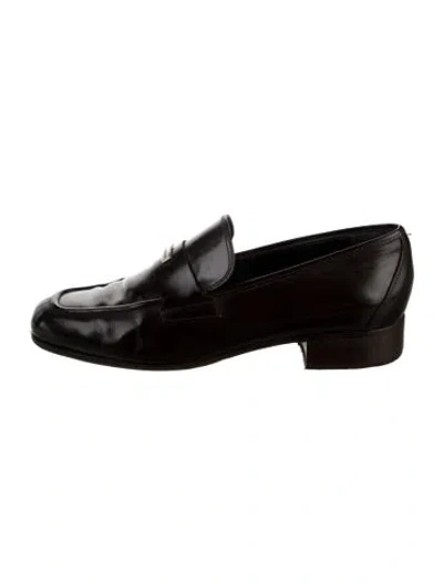 Pre-owned Dolce & Gabbana Leather Loafers In Black