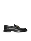 Dolce & Gabbana Florio Black Loafers With Dg Plaque On The Front In Grained Leather Man In Black
