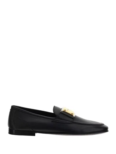 Dolce & Gabbana Leather Loafers In Black