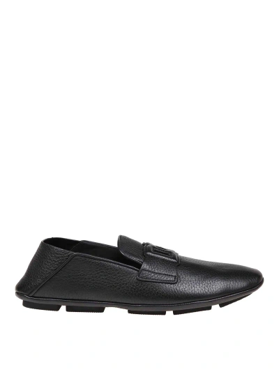 Dolce & Gabbana Leather Loafers In Black