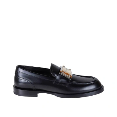 Dolce & Gabbana Leather Loafers In Black