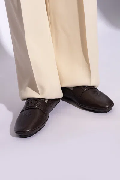 Dolce & Gabbana Leather Loafers In Brown