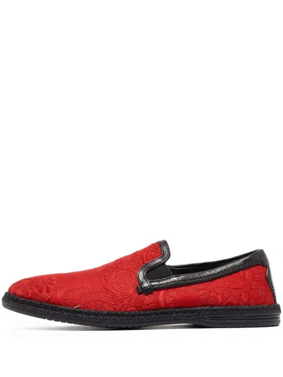 Pre-owned Dolce & Gabbana Leather Loafers In Red